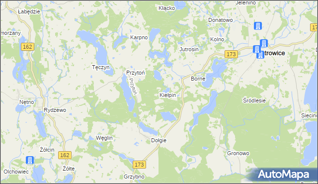 mapa Kiełpin gmina Ostrowice, Kiełpin gmina Ostrowice na mapie Targeo