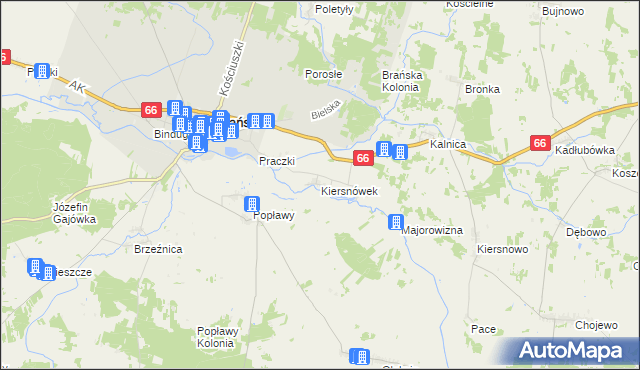 mapa Kiersnówek, Kiersnówek na mapie Targeo
