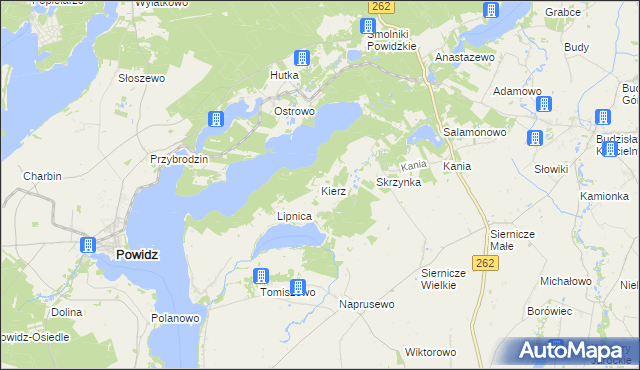 mapa Kierz gmina Ostrowite, Kierz gmina Ostrowite na mapie Targeo