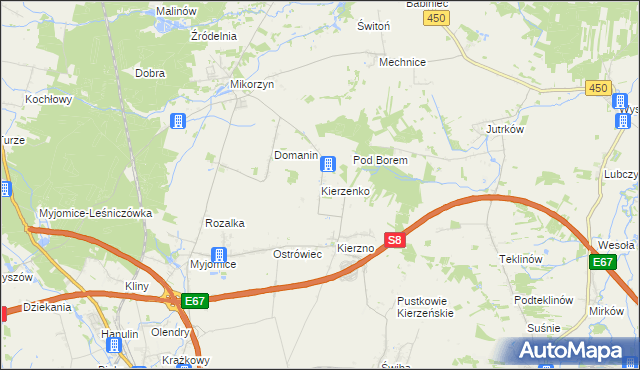 mapa Kierzenko, Kierzenko na mapie Targeo