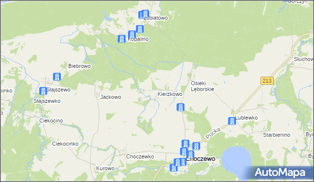 mapa Kierzkowo gmina Choczewo, Kierzkowo gmina Choczewo na mapie Targeo