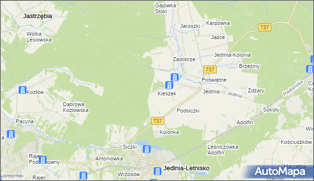 mapa Kieszek, Kieszek na mapie Targeo