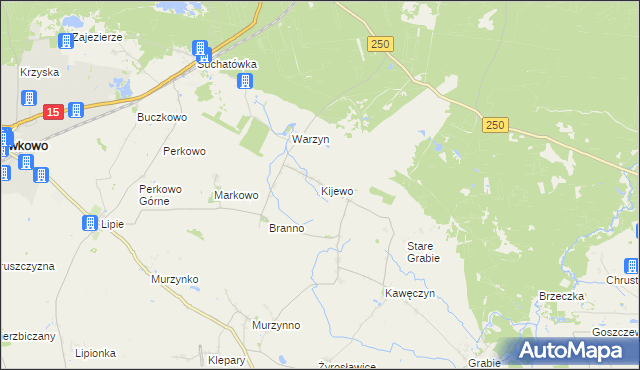 mapa Kijewo gmina Gniewkowo, Kijewo gmina Gniewkowo na mapie Targeo