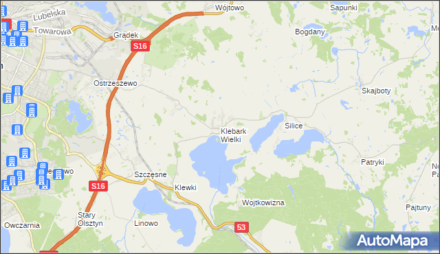 mapa Klebark Wielki, Klebark Wielki na mapie Targeo