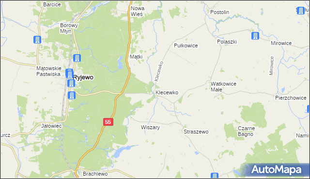 mapa Klecewko, Klecewko na mapie Targeo