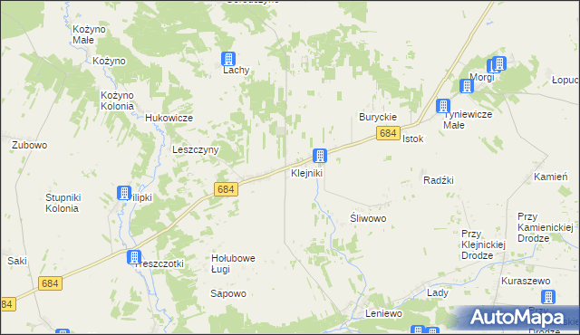 mapa Klejniki, Klejniki na mapie Targeo