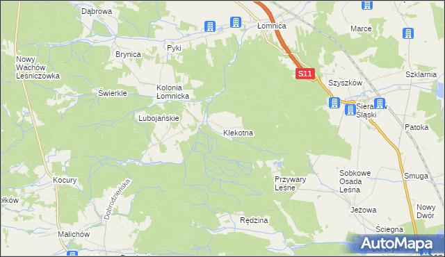 mapa Klekotna, Klekotna na mapie Targeo