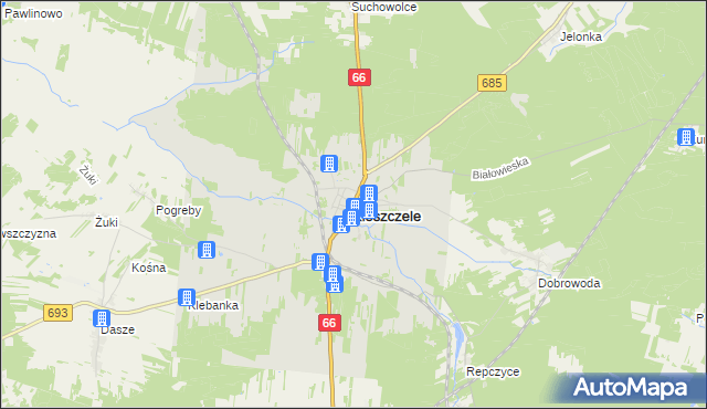 mapa Kleszczele, Kleszczele na mapie Targeo