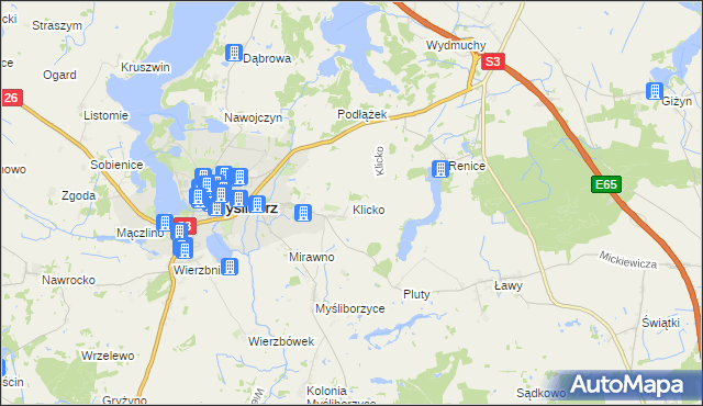 mapa Klicko, Klicko na mapie Targeo