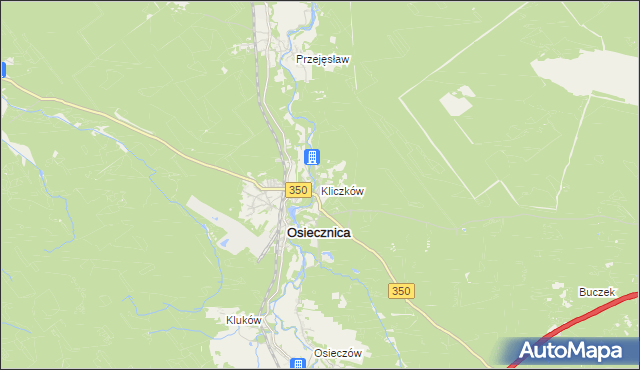 mapa Kliczków, Kliczków na mapie Targeo