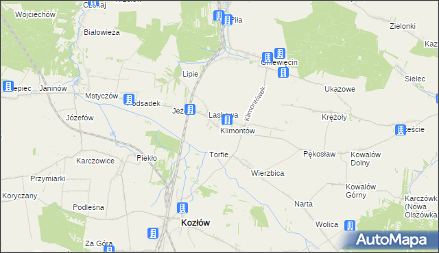 mapa Klimontów gmina Sędziszów, Klimontów gmina Sędziszów na mapie Targeo