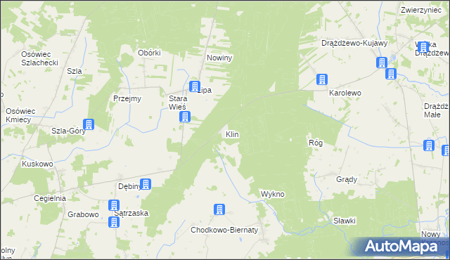 mapa Klin gmina Krasnosielc, Klin gmina Krasnosielc na mapie Targeo