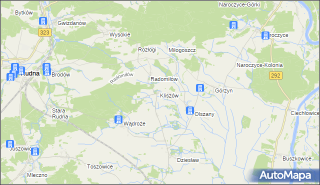 mapa Kliszów gmina Rudna, Kliszów gmina Rudna na mapie Targeo