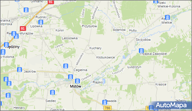 mapa Kłobukowice, Kłobukowice na mapie Targeo