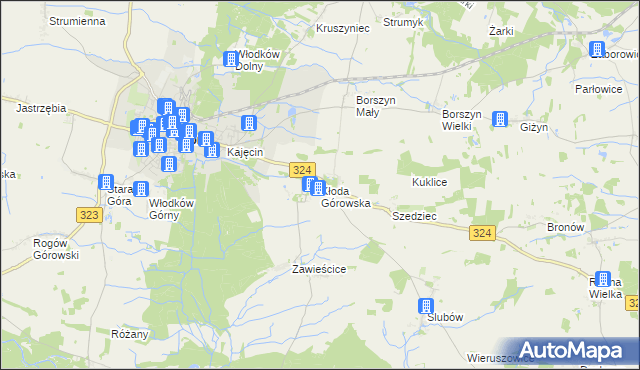 mapa Kłoda Górowska, Kłoda Górowska na mapie Targeo