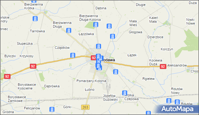 mapa Kłodawa powiat kolski, Kłodawa powiat kolski na mapie Targeo