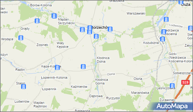 mapa Kłodnica Dolna, Kłodnica Dolna na mapie Targeo