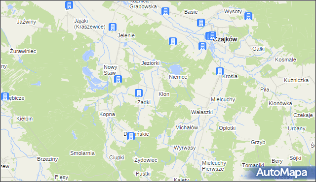 mapa Klon gmina Czajków, Klon gmina Czajków na mapie Targeo