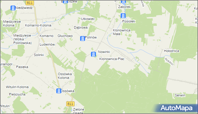 mapa Klonownica-Plac, Klonownica-Plac na mapie Targeo