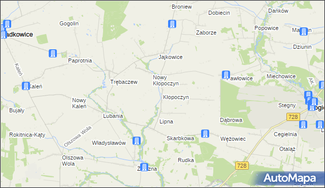 mapa Kłopoczyn, Kłopoczyn na mapie Targeo