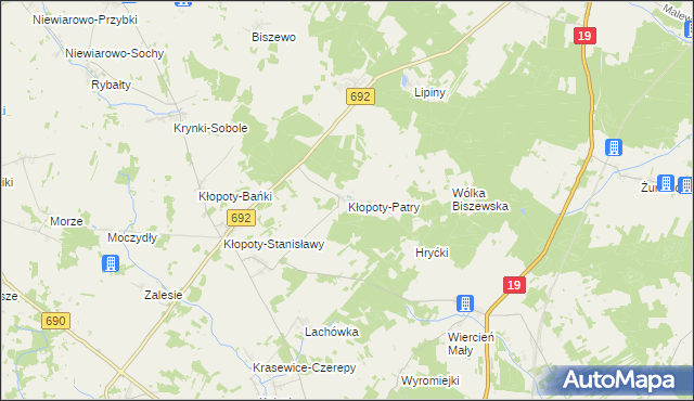 mapa Kłopoty-Patry, Kłopoty-Patry na mapie Targeo