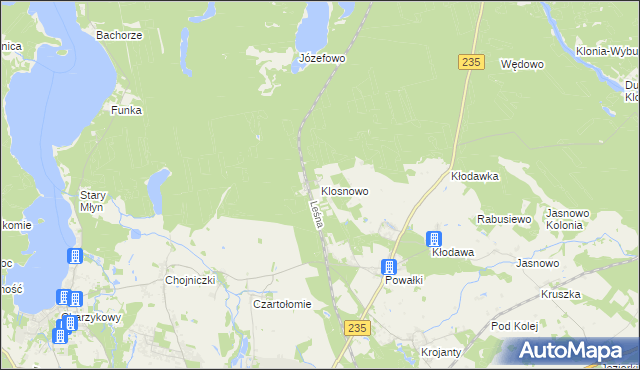 mapa Klosnowo, Klosnowo na mapie Targeo