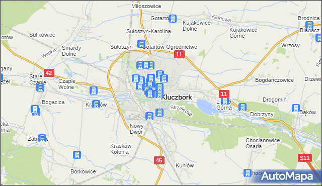 mapa Kluczbork, Kluczbork na mapie Targeo