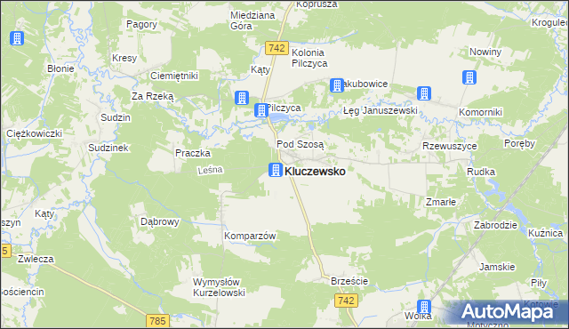 mapa Kluczewsko, Kluczewsko na mapie Targeo