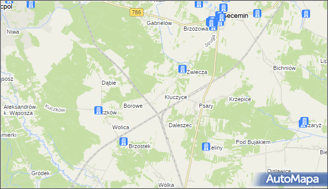 mapa Kluczyce, Kluczyce na mapie Targeo