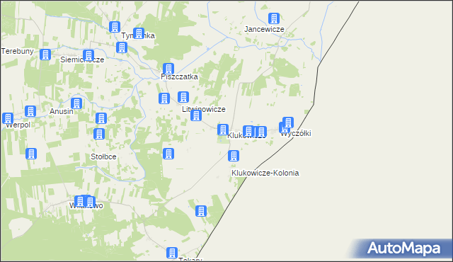 mapa Klukowicze, Klukowicze na mapie Targeo