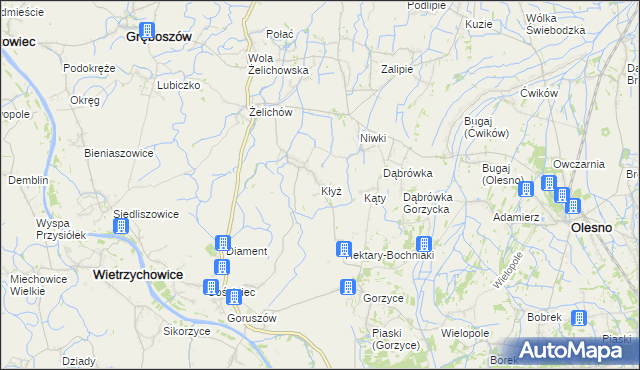 mapa Kłyż, Kłyż na mapie Targeo