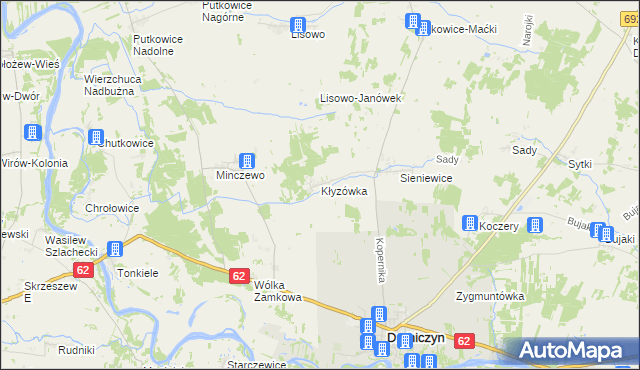mapa Kłyzówka, Kłyzówka na mapie Targeo