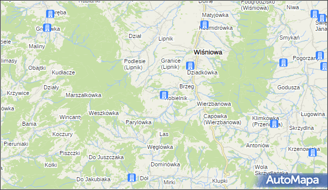 mapa Kobielnik, Kobielnik na mapie Targeo