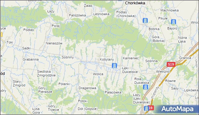 mapa Kobylany gmina Chorkówka, Kobylany gmina Chorkówka na mapie Targeo
