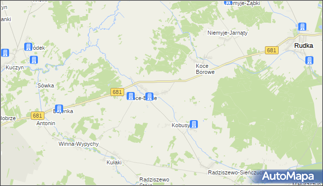 mapa Koce-Schaby, Koce-Schaby na mapie Targeo