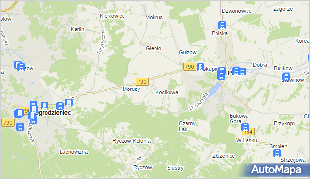 mapa Kocikowa, Kocikowa na mapie Targeo