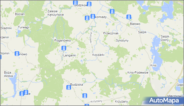 mapa Koczarki, Koczarki na mapie Targeo