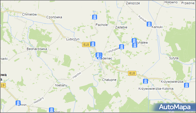 mapa Kodeniec, Kodeniec na mapie Targeo