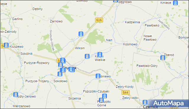 mapa Kołaki Wielkie, Kołaki Wielkie na mapie Targeo