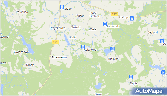 mapa Kolanowo, Kolanowo na mapie Targeo