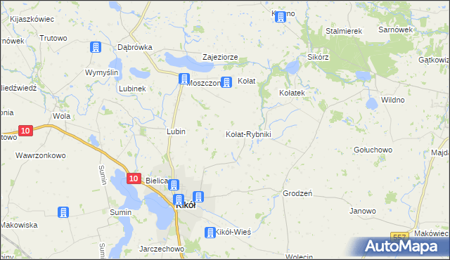 mapa Kołat-Rybniki, Kołat-Rybniki na mapie Targeo