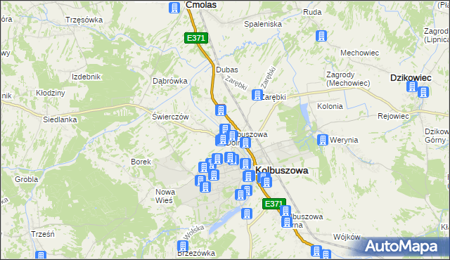 mapa Kolbuszowa Dolna, Kolbuszowa Dolna na mapie Targeo