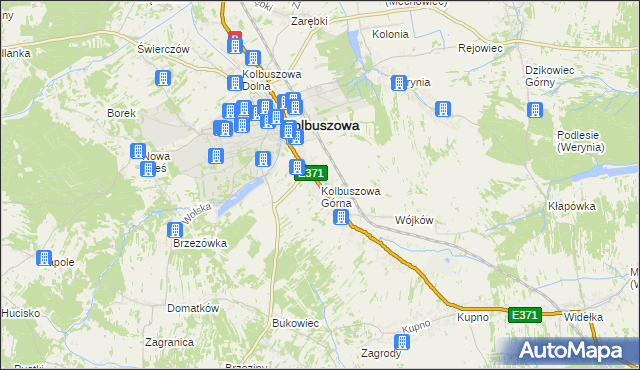 mapa Kolbuszowa Górna, Kolbuszowa Górna na mapie Targeo