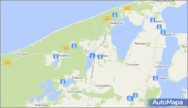 mapa Kołczewo, Kołczewo na mapie Targeo