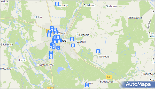 mapa Kołdrąb gmina Łobez, Kołdrąb gmina Łobez na mapie Targeo