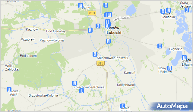 mapa Kolechowice-Folwark, Kolechowice-Folwark na mapie Targeo