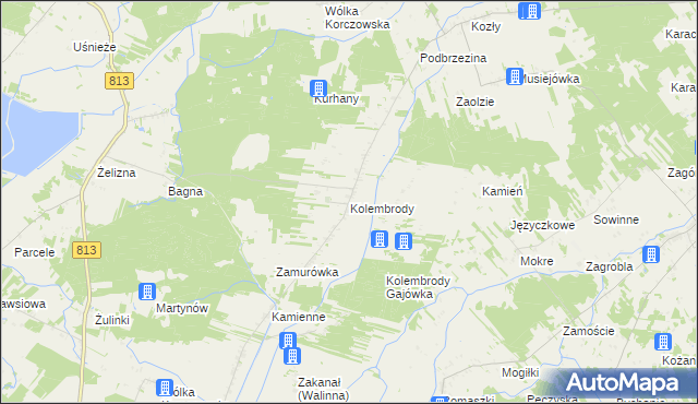 mapa Kolembrody, Kolembrody na mapie Targeo