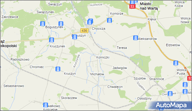 mapa Kolniczki, Kolniczki na mapie Targeo