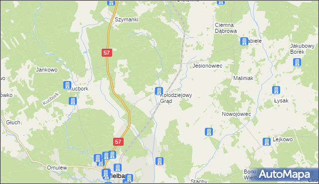 mapa Kołodziejowy Grąd, Kołodziejowy Grąd na mapie Targeo