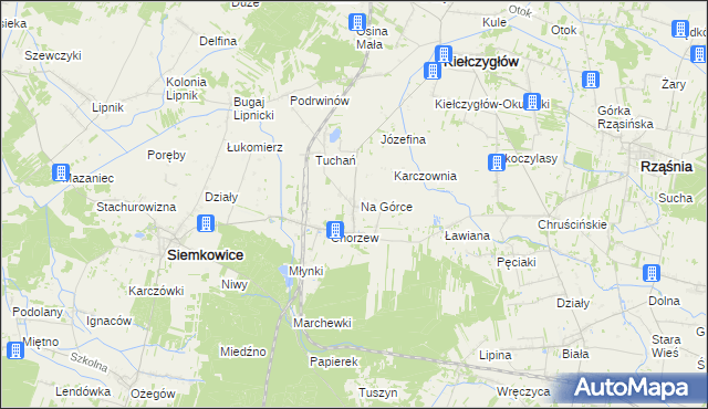 mapa Kolonia Chorzew, Kolonia Chorzew na mapie Targeo